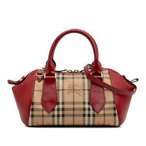 Pre-Loved Burberry Small Haymarket Check Coated Canvas Blaze Satchel